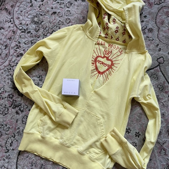 Yellow Free People Sweatshirt Hoodie - Picture 6 of 8